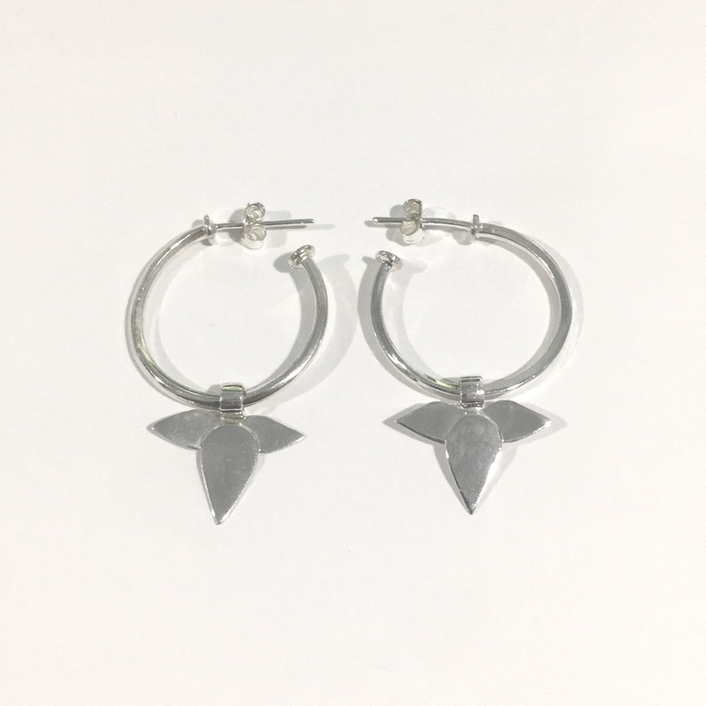 Sterling Silver Vintage Dangling Hoop Earrings
